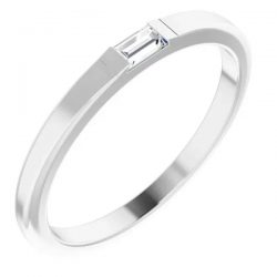 Accented Wedding Band for Women with White Gold