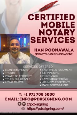 Certified mobile notary service