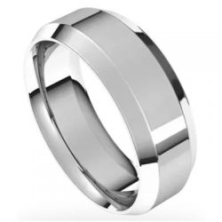 Timeless Flat Men’s Wedding Band in 14k White Gold