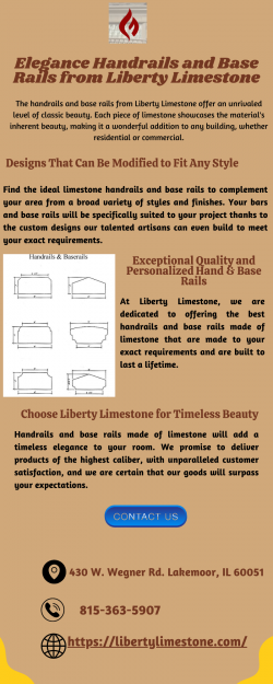 Elegance Handrails and Base Rails from Liberty Limestone!