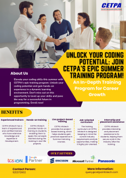 Become a Coder by joining Epic CETPA Summer Training in Noida