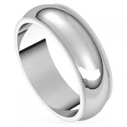 Classic Half-Round Men’s Wedding Band in 14k White Gold