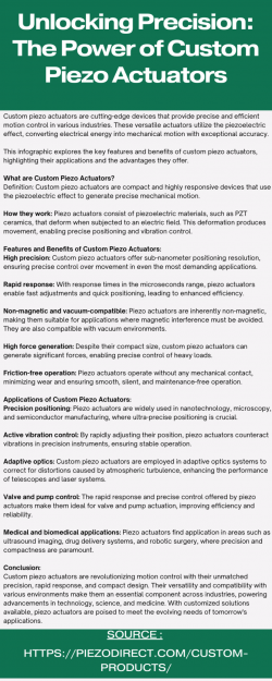 Enhancing Performance: The Benefits of Custom Piezo Actuators