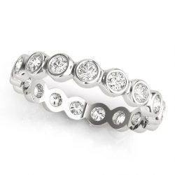 Bezel Set Round Diamond Eternity Band for Women