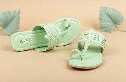 Mint Green Flat Sandals For Women By kosh-a