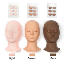 Makeup Mannequin Head Makeup Lash Training 4 Pairs Eyelids Set