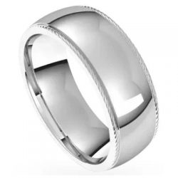 Beautiful Half-Round Wedding Band for Men