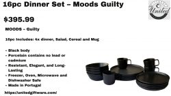 Dinner Set 16pc Guilty Black