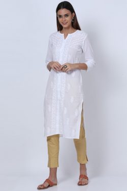 Shop Beautiful Chikankari Straight Kurta - Paramount Chikan