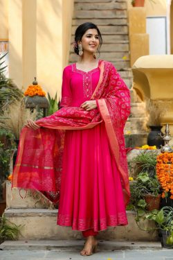 Shop Beautiful Rani Pink Colour Suit – Gillori