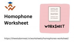 Homophone worksheet