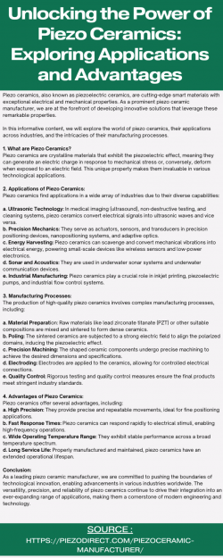 Piezo Ceramic Manufacturing: From Raw Materials to Cutting-Edge Devices