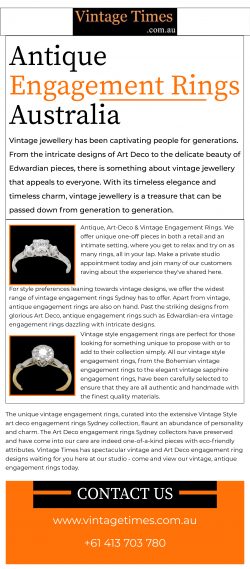 Elegant Nostalgia: Antique Engagement Rings Across Australia”