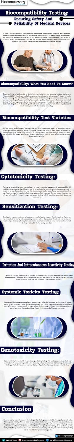 Biocompatibility Testing: Ensuring Safety And Reliability Of Medical Devices