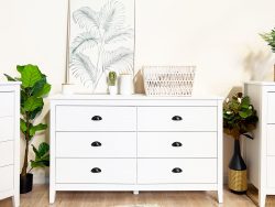 Congo 6 Drawers Low Boy – White