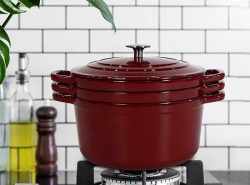 Smart storage master, the Stackable Enameled Cast Iron Cookware Set