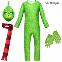 The Grinch Costume, Cosplay Green Hair Monster The Grinch Adult Onesies $42.95