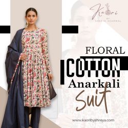 Bloom in Beauty: Floral Cotton Anarkali Elegance