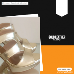 Gold Leather Slipper