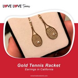 GOLD TENNIS RACKET EARRINGS IN CALIFORNIA