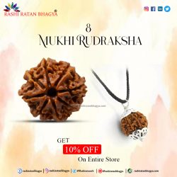 Get 10% Off on 8 Mukhi Rudraksha Online in India