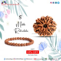 Get 10% off 8 Mukhi Rudraksha Online from Rashi Ratan Bhagya