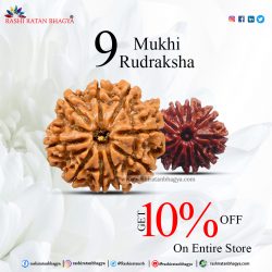 Rashi Ratan Bhagya offer you 10% discount on 9 Mukhi Rudraksha