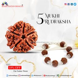 Rashi Ratan Bhagya offer you 10% discount on 5 Mukhi Rudraksha