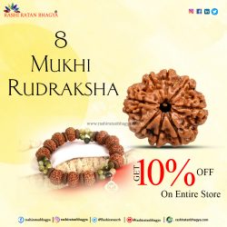 Get 10% Discount Buy 8 Mukhi Rudraksha Beads this Shravan Maas