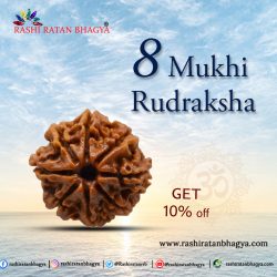 Rashi Ratan Bhagya offer you 10% discount on 8 Mukhi Rudraksha