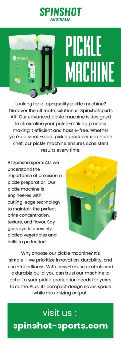 Upgrade Your Skills with Spinshot Sports AU’s Pickle Machine