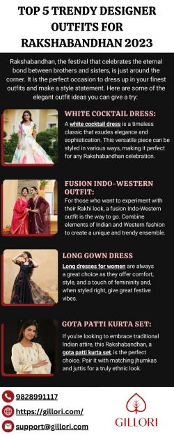 Top 5 Trendy Designer Outfits for Rakshabandhan 2023