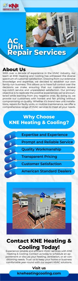 AC Unit Repair Services by KNE Heating & Cooling – Your Trusted HVAC Experts