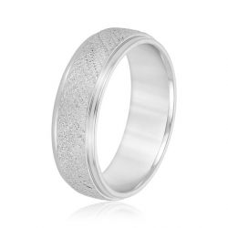 Classic Design Mens Wedding Band with Polished Beveled Edge