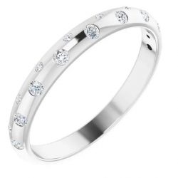 Unique Womens Anniversary Band with Diamonds