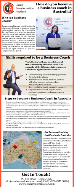 Become Top Business Coach in Australia – Coach Transformation Academy