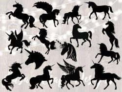 All Black Unicorn Svg Bundle, Unicorn Svg $2.99