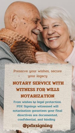 Notary Service with Witness for Wills Notarization