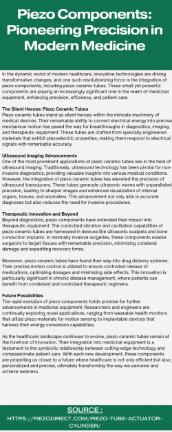 How Piezo Ceramic Tubes are Reshaping Medical Excellence