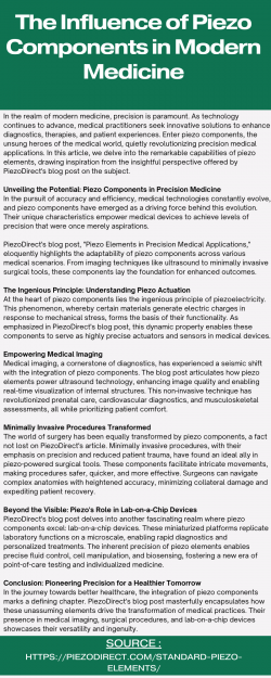 The Role of Piezo Components in Medicine