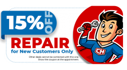 “15% Off on Repair for new Customer only”