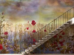 Vibrant Poppy Red Floral Wallpaper Mural