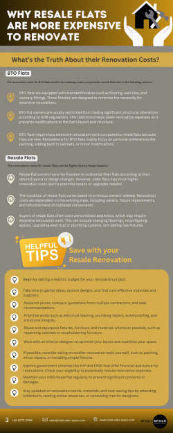 Why Resale Flats Are More Expensive to Renovate