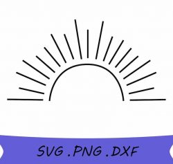 Half Sunshine Svg, Sun Rays SVG