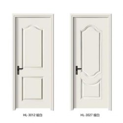 HL-3012 3D Mould Design WPC White Solid Wooden Door