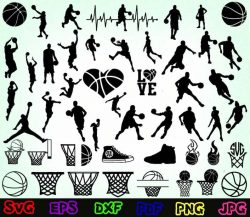 49 Basketball Svg Basketball Silhouette Basketball Cut File $2.00