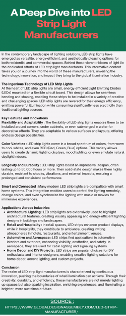 The Craftsmanship of Leading LED Strip Light Manufacturers