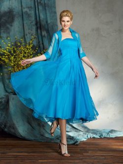 Organza Ärmellos Prinzessin Brautmutterkleid mit Empire Taille mit Applikation – MeKleid.de