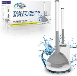 True fresh Toilet Brush & Plunger Set for Bathroom