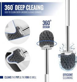 True fresh Toilet Brush & Plunger Set for Bathroom,